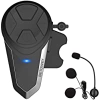 Intercomunicador Casco Moto- BETOWEY BT-S3 Bluetooth Auriculares Manos Libres para Casco Moto 1000m (1xBT-S3)